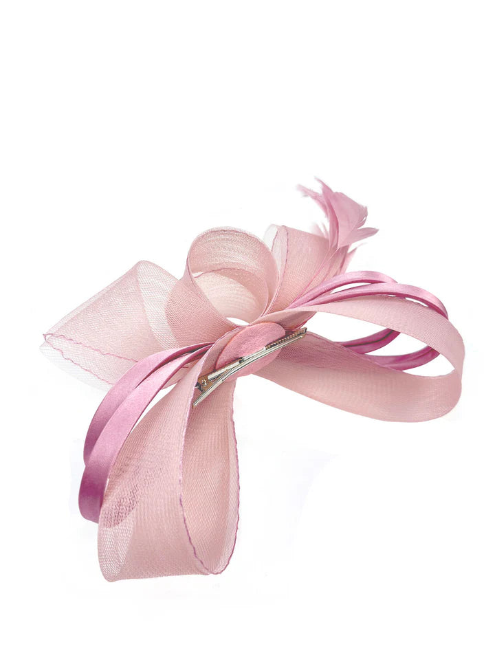 Women's Satin Looped Bow Shaped Feather Fascinator Headband Alice Band Ladies Day Weddings Races Prom Royal Ascot