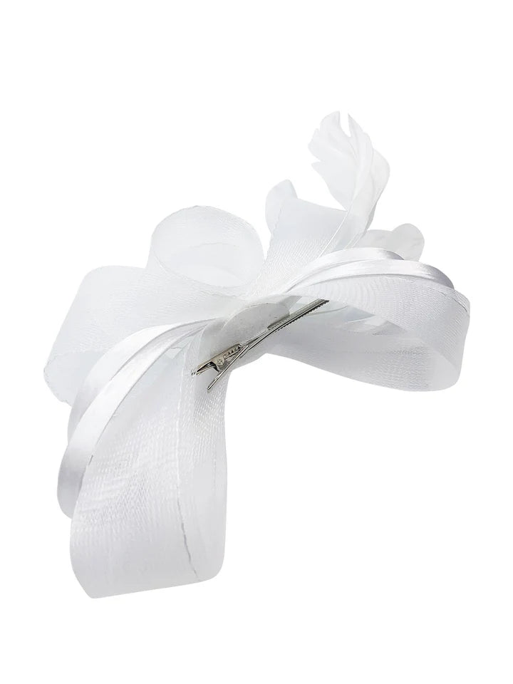 Women's Satin Looped Bow Shaped Feather Fascinator Headband Alice Band Ladies Day Weddings Races Prom Royal Ascot