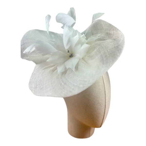 Women's Large Feather Flower Wedding Fascinator Headband Clip Party Prom Royal Ascot
