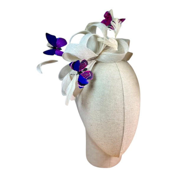 Customized - Butterfly Looped Wedding Fascinator Clip/Headband Ladies Day Races Royal Ascot UK