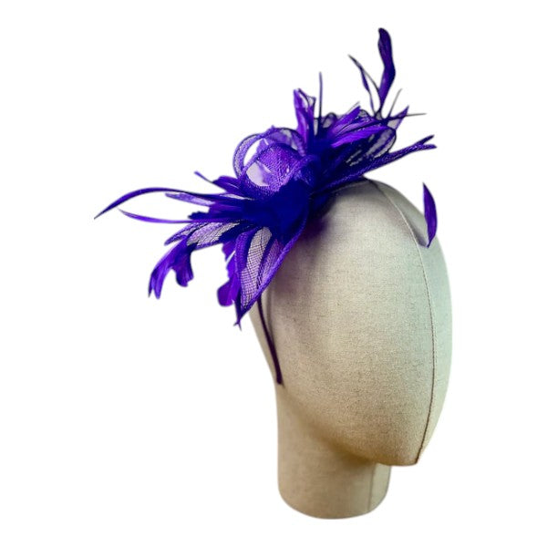 Women's Feather Fascinator Looped Headband Clip Party Wedding Prom Royal Ascot