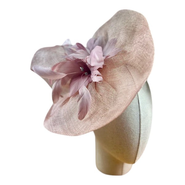 Women's Large Feather Flower Wedding Fascinator Headband Clip Party Prom Royal Ascot