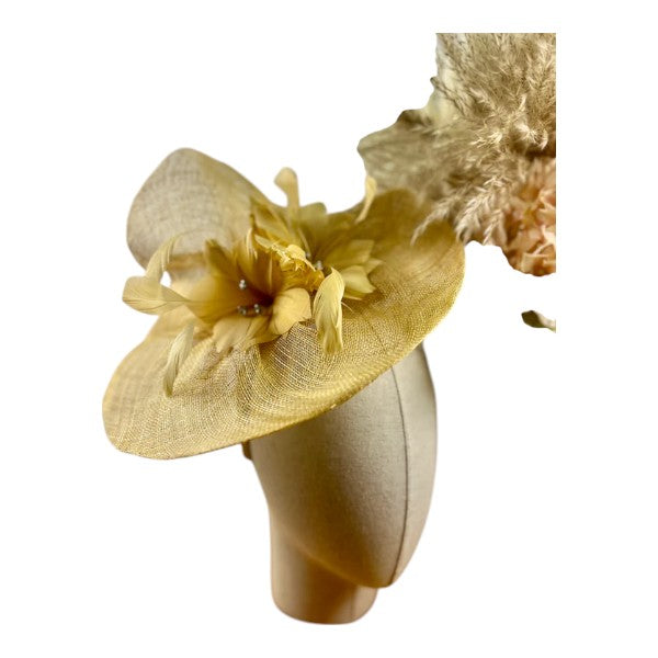 Women's Large Feather Flower Wedding Fascinator Headband Clip Party Prom Royal Ascot