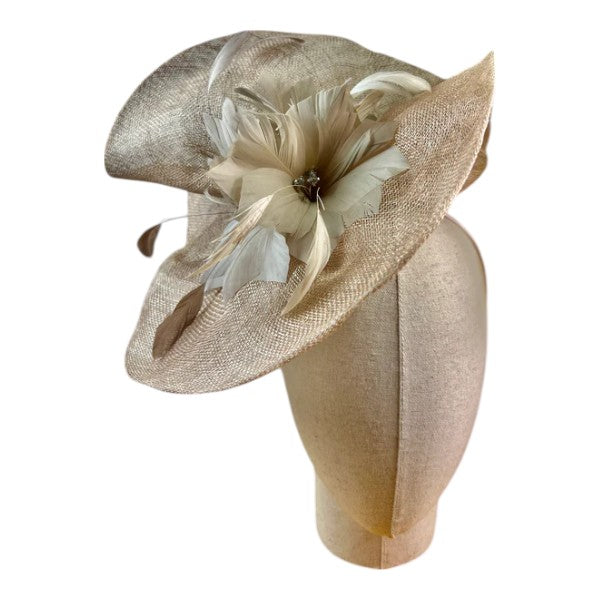 Women's Large Feather Flower Wedding Fascinator Headband Clip Party Prom Royal Ascot