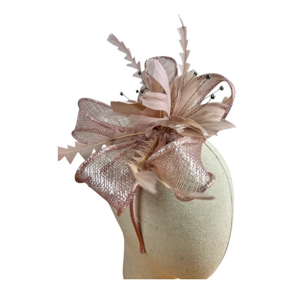 Women Wedding Fascinator Headband & Hair Clip Feather Flower Ladies Day Races Royal Ascot UK