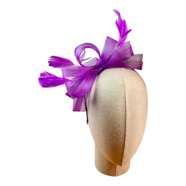 Womens Feather Looped Headband & Clip Fascinator Alice Band Ladies Day Wedding Royal Ascot