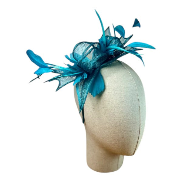 Women's Feather Fascinator Looped Headband Clip Party Wedding Prom Royal Ascot