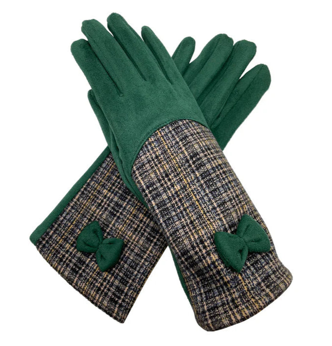 Ladies Women Winter Gloves Soft Fleece Thermal Lining Touch Screen Bow Gloves