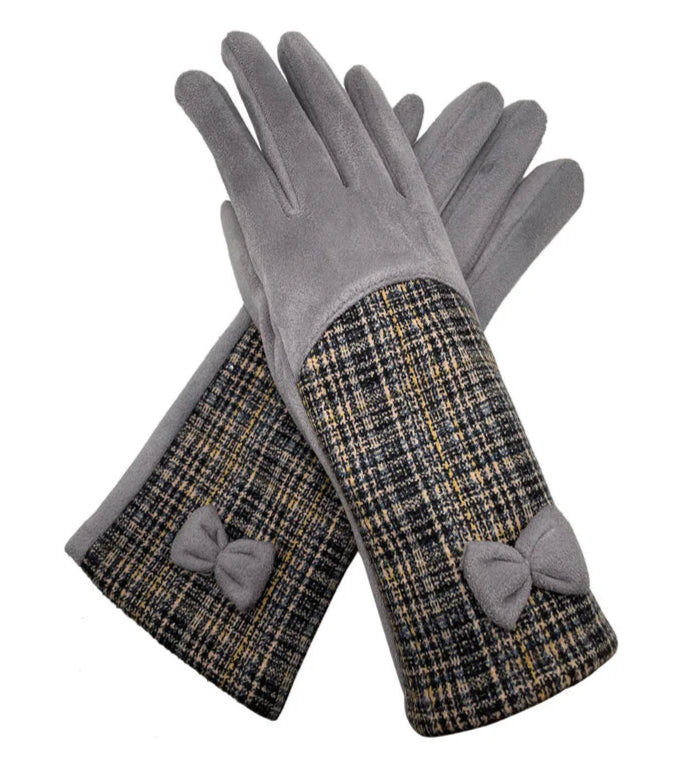 Ladies Women Winter Gloves Soft Fleece Thermal Lining Touch Screen Bow Gloves