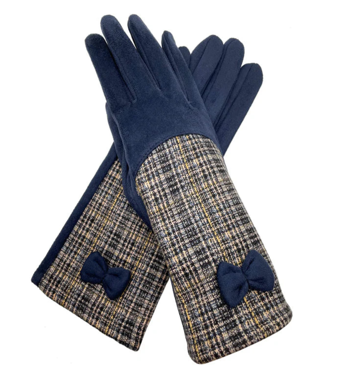 Ladies Women Winter Gloves Soft Fleece Thermal Lining Touch Screen Bow Gloves