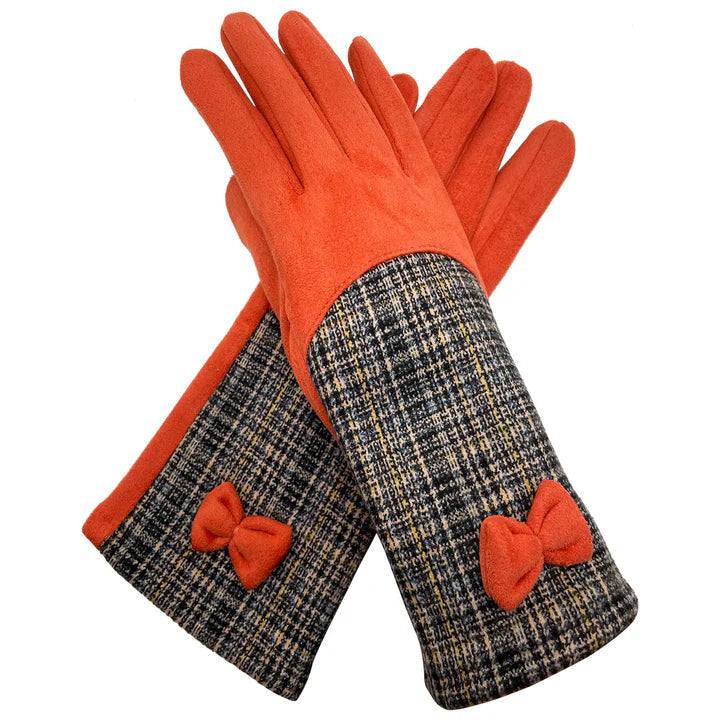 Ladies Women Winter Gloves Soft Fleece Thermal Lining Touch Screen Bow Gloves