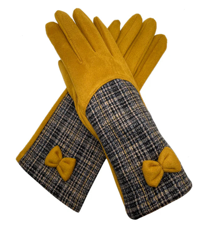 Ladies Women Winter Gloves Soft Fleece Thermal Lining Touch Screen Bow Gloves