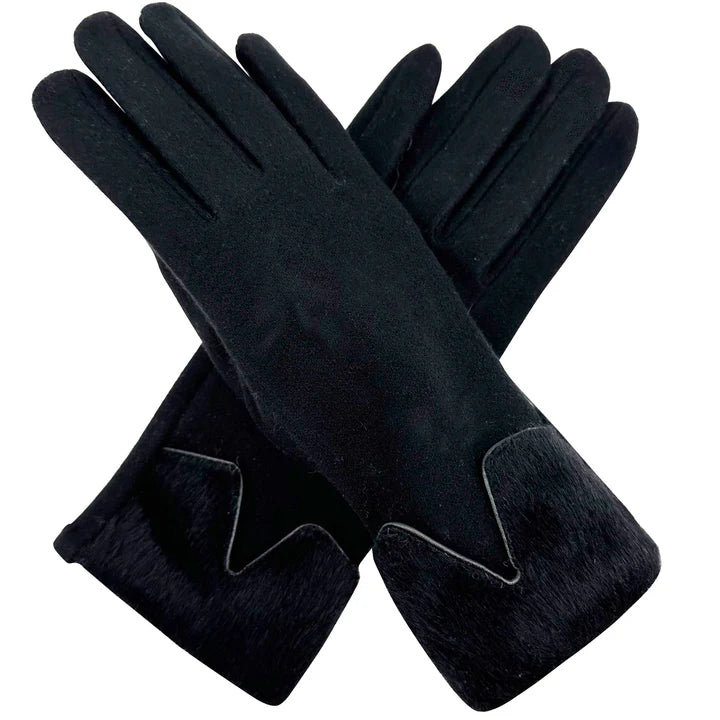 Women Plain Gloves Winter Warm Fleece Lined Ladies Faux Fur Wrist Fashion Gloves