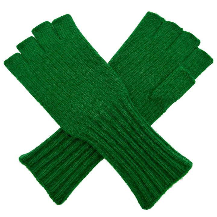 Women's Soft Knitted Half Finger/Fingerless Gloves Plain Solid Coloured Winter Warm Gloves Stretchy