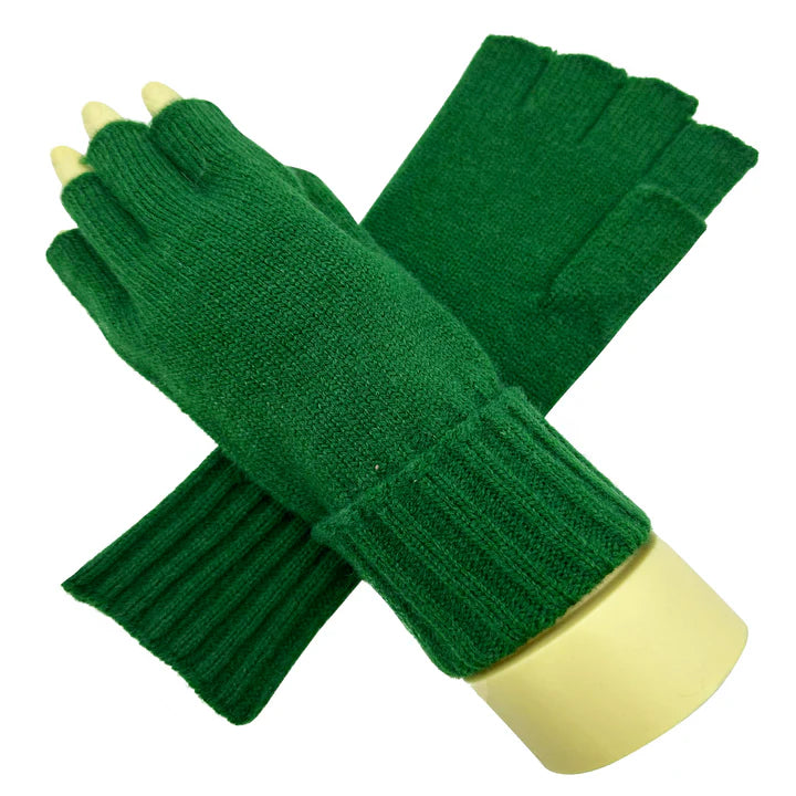 Women's Soft Knitted Half Finger/Fingerless Gloves Plain Solid Coloured Winter Warm Gloves Stretchy