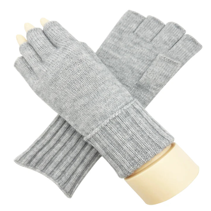 Women's Soft Knitted Half Finger/Fingerless Gloves Plain Solid Coloured Winter Warm Gloves Stretchy
