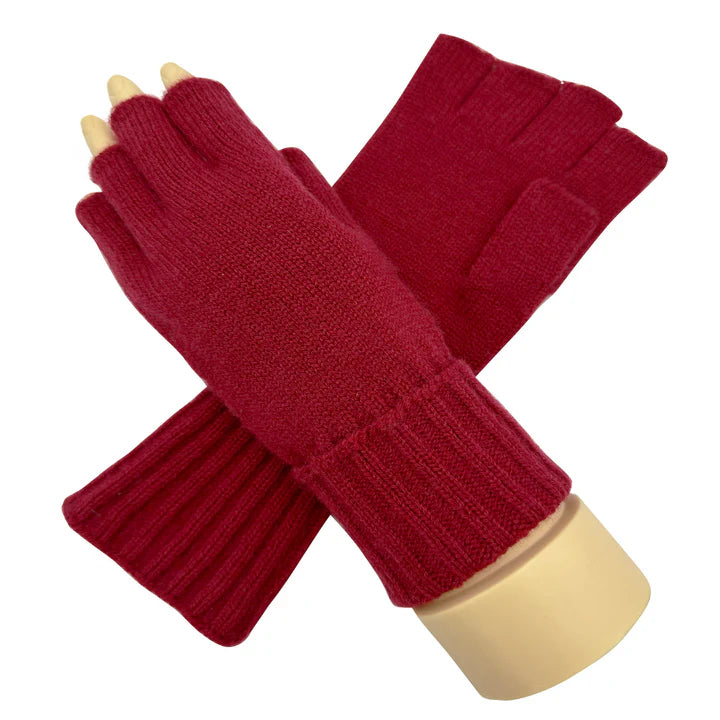 Women's Soft Knitted Half Finger/Fingerless Gloves Plain Solid Coloured Winter Warm Gloves Stretchy