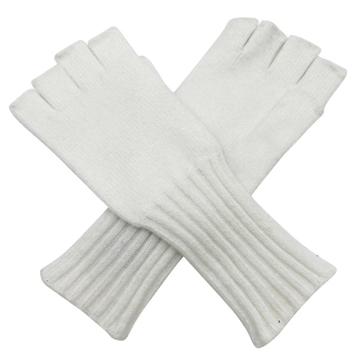 Women's Soft Knitted Half Finger/Fingerless Gloves Plain Solid Coloured Winter Warm Gloves Stretchy