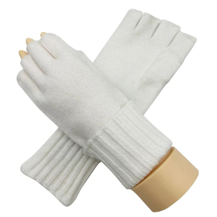 Women's Soft Knitted Half Finger/Fingerless Gloves Plain Solid Coloured Winter Warm Gloves Stretchy