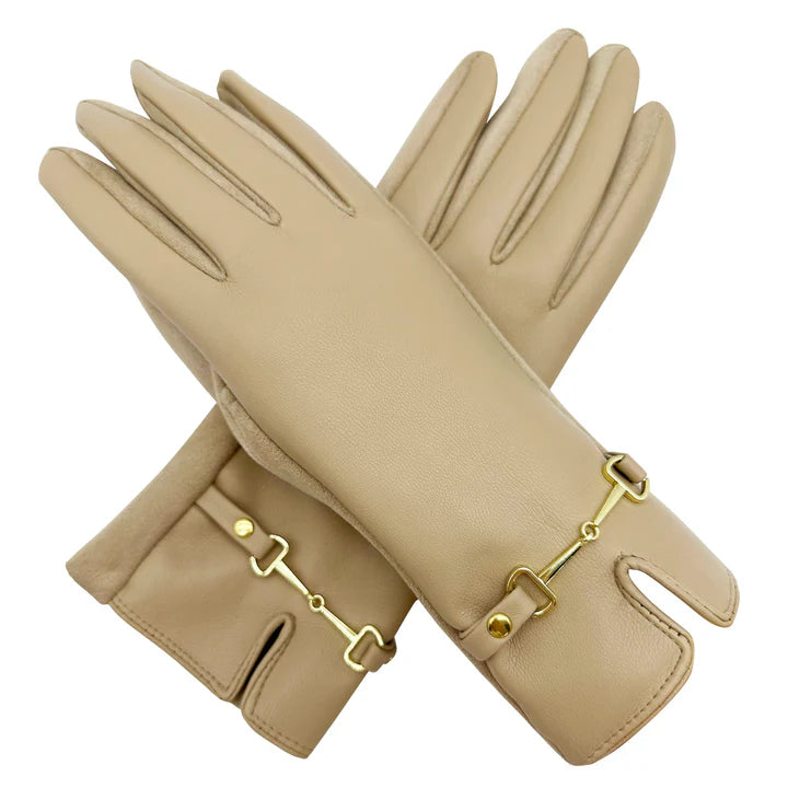 Women Luxury Soft Faux Leather Fashion Gloves Winter Warm Gloves Buckle Accent Fleece Lined