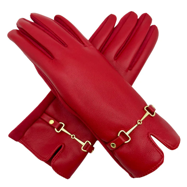 Women Luxury Soft Faux Leather Fashion Gloves Winter Warm Gloves Buckle Accent Fleece Lined