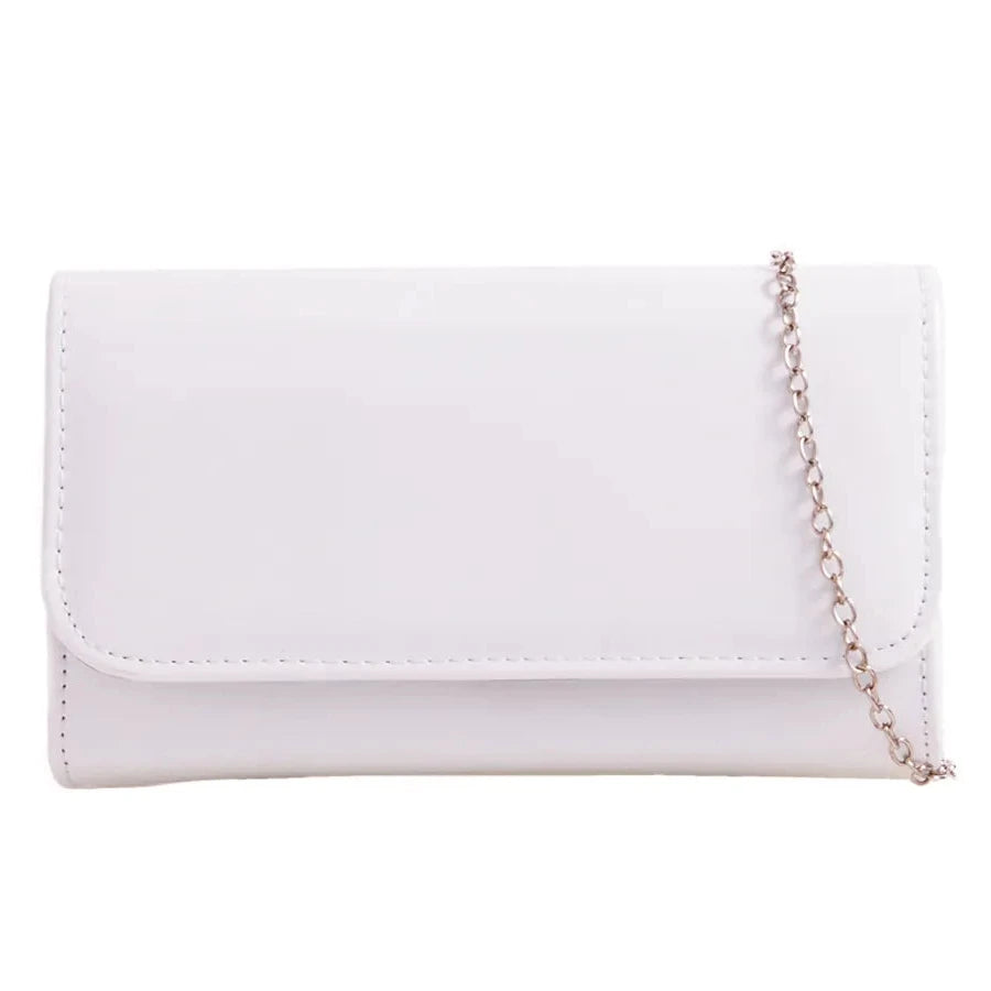 Women Plain Patent Leather Clutch Bag Evening Party Fashion Handbag
