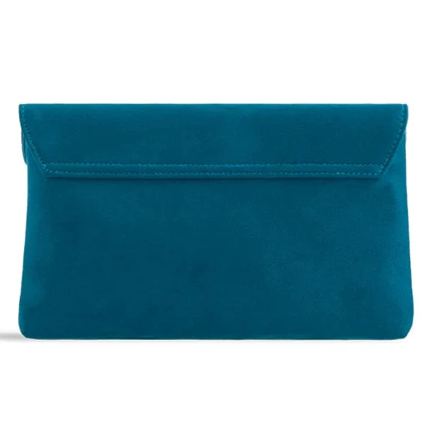 Ladies Plain Suede Evening Envelope Clutch Bag For Women