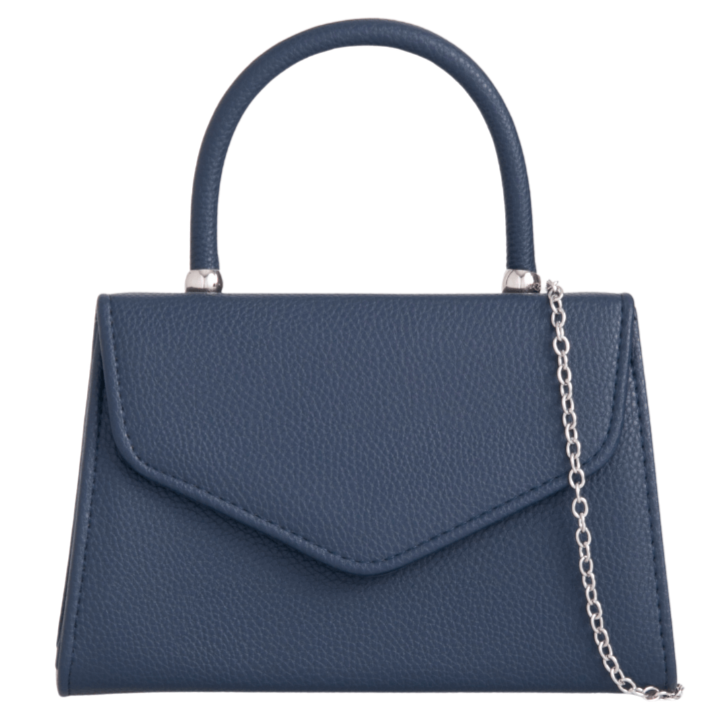 Women Plain Tote Style Faux Leather Clutch Bag Top Handle Evening Wedding Handbag