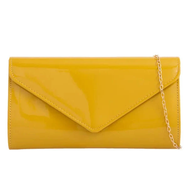 Women's Glossy Patent Leather Plain Envelope Clutch bag Ladies Wedding Evening Handbags