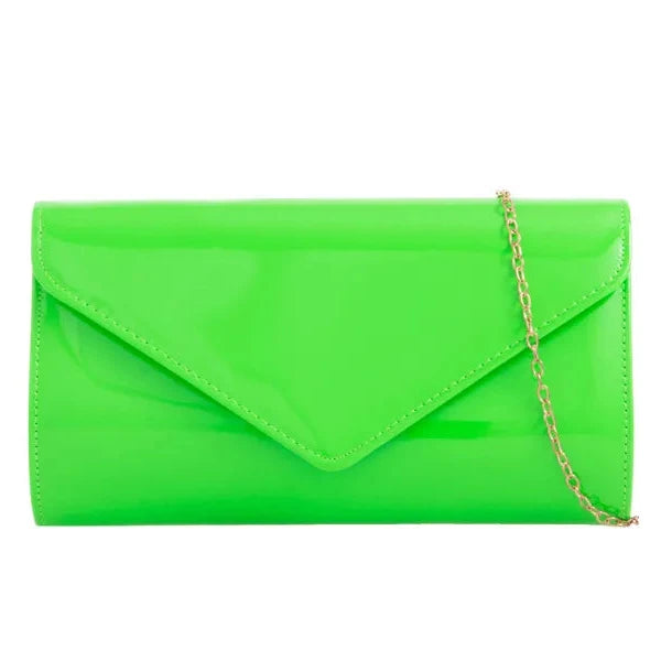 Women's Glossy Patent Leather Plain Envelope Clutch bag Ladies Wedding Evening Handbags