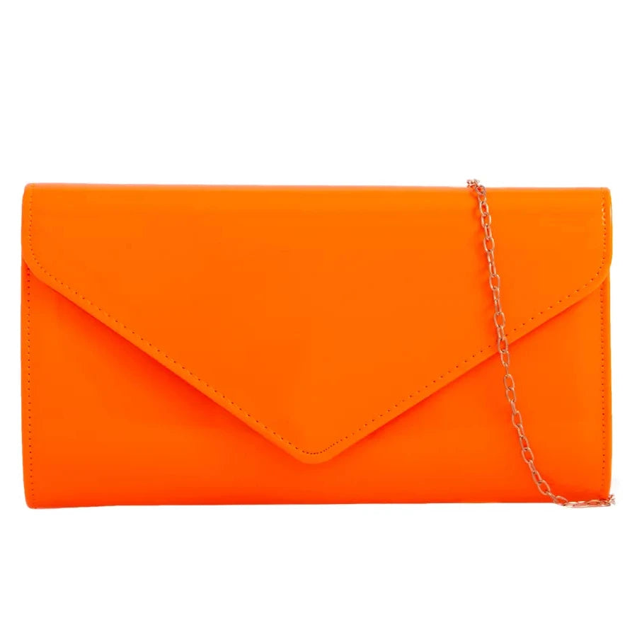 Women's Glossy Patent Leather Plain Envelope Clutch bag Ladies Wedding Evening Handbags