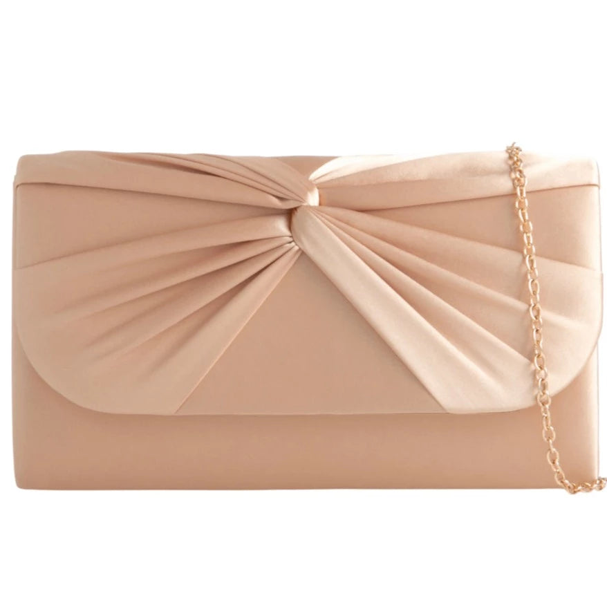 Ladies Satin Pleated Clutch Bag Evening Prom Party Handbag
