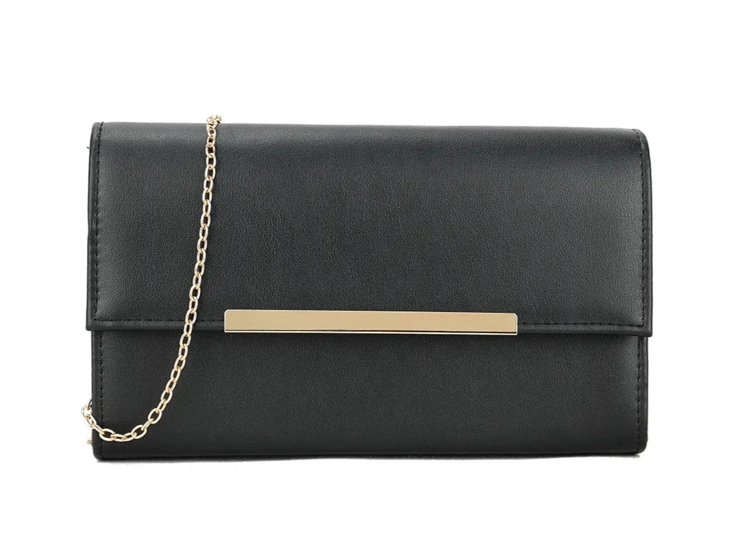 Women's Clutch Bag Faux Leather Chain Envelope Party Evening Wedding Handbag