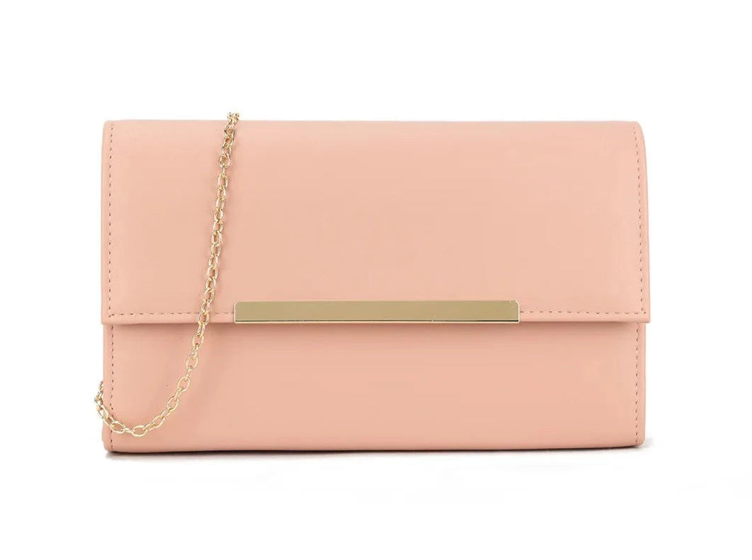 Women's Clutch Bag Faux Leather Chain Envelope Party Evening Wedding Handbag