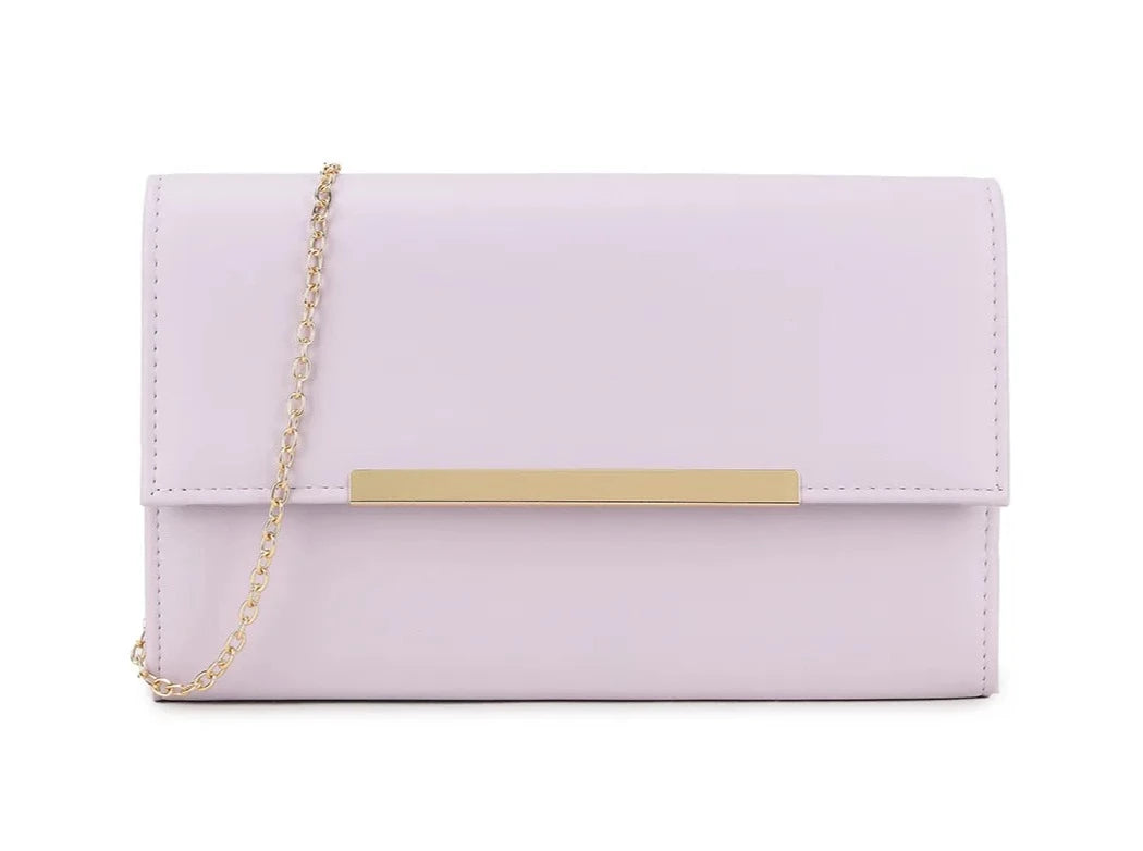 Women's Clutch Bag Faux Leather Chain Envelope Party Evening Wedding Handbag