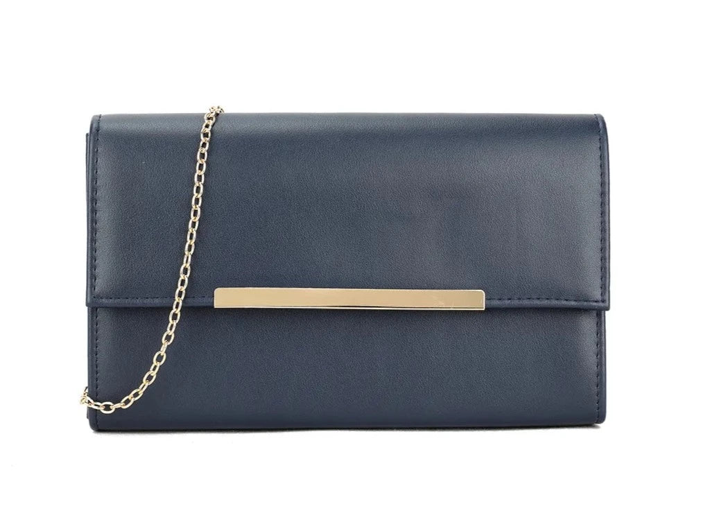 Women's Clutch Bag Faux Leather Chain Envelope Party Evening Wedding Handbag