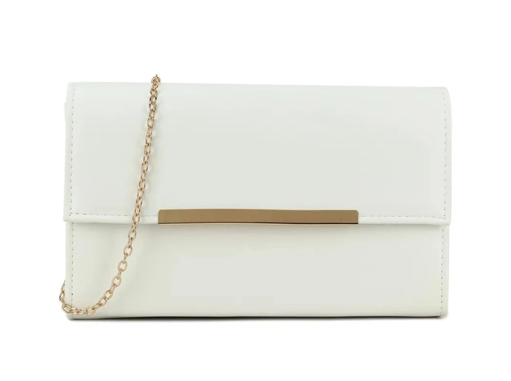 Women's Clutch Bag Faux Leather Chain Envelope Party Evening Wedding Handbag