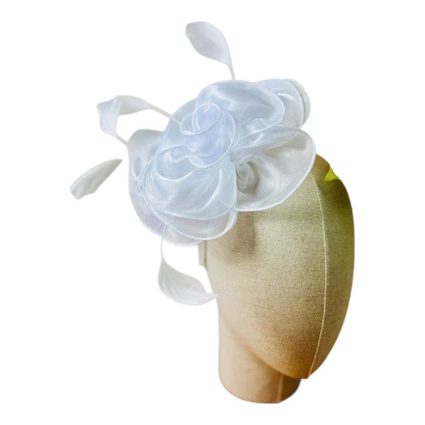 Women's Fascinator Headband & Clip Satin Net Hat Weddings Races Royal Ascot Prom