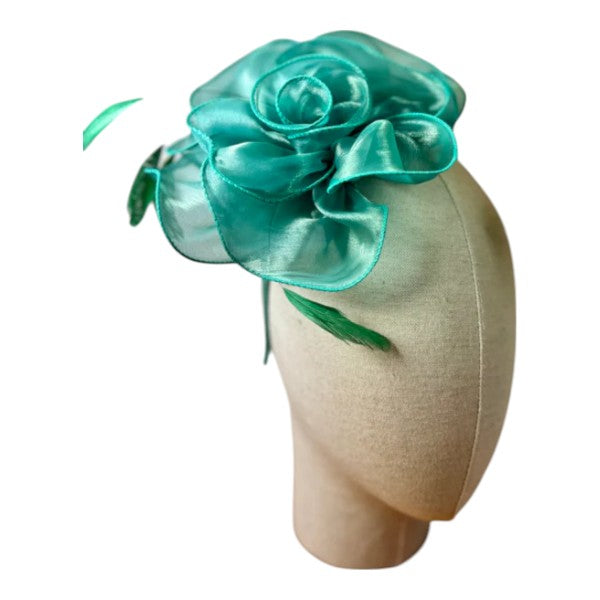 Women's Fascinator Headband & Clip Satin Net Hat Weddings Races Royal Ascot Prom