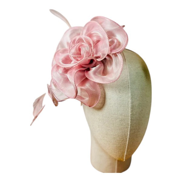 Women's Fascinator Headband & Clip Satin Net Hat Weddings Races Royal Ascot Prom