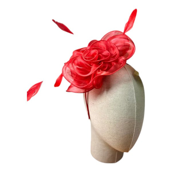 Women's Fascinator Headband & Clip Satin Net Hat Weddings Races Royal Ascot Prom