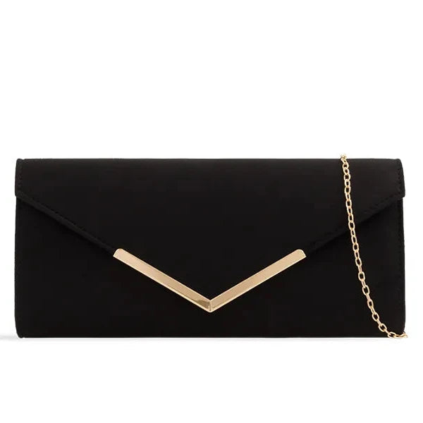 Suede Plain Clutch Bag Wedding Party Prom Evening Bag For Women