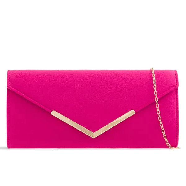 Suede Plain Clutch Bag Wedding Party Prom Evening Bag For Women