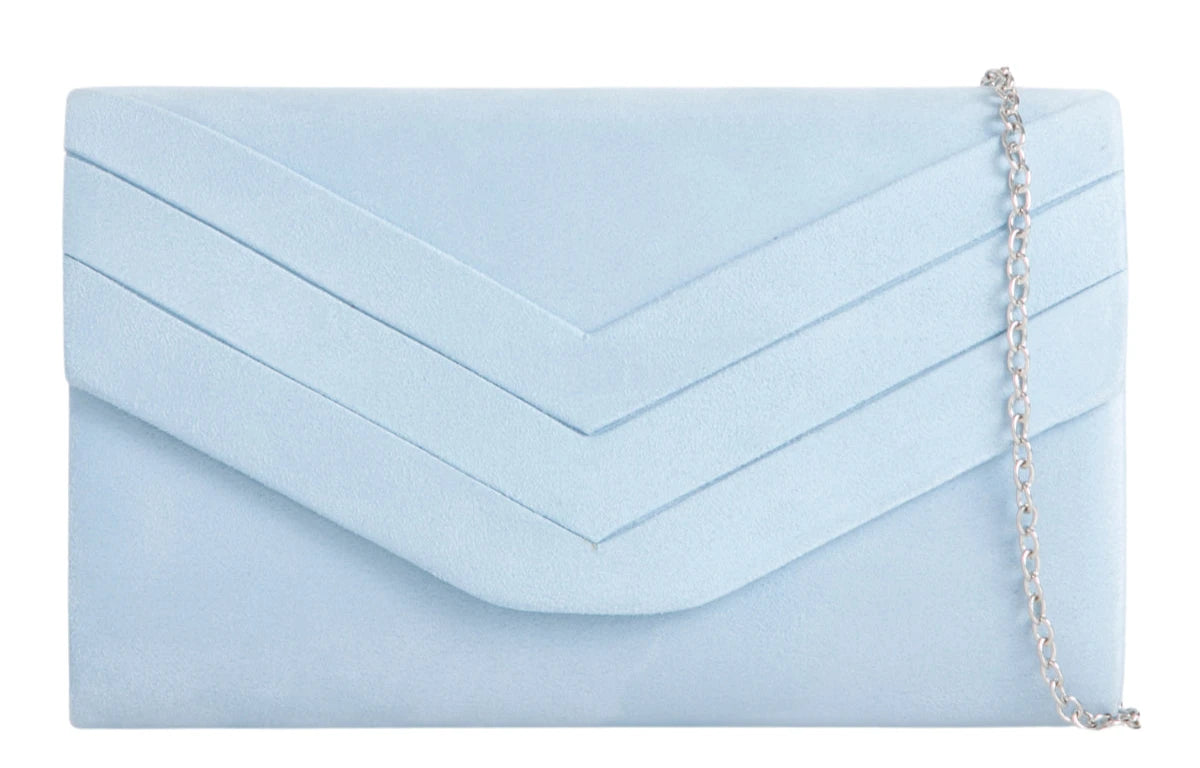 Ladies Faux Suede Envelope Clutch Bag Evening Party Prom Handbag For Women