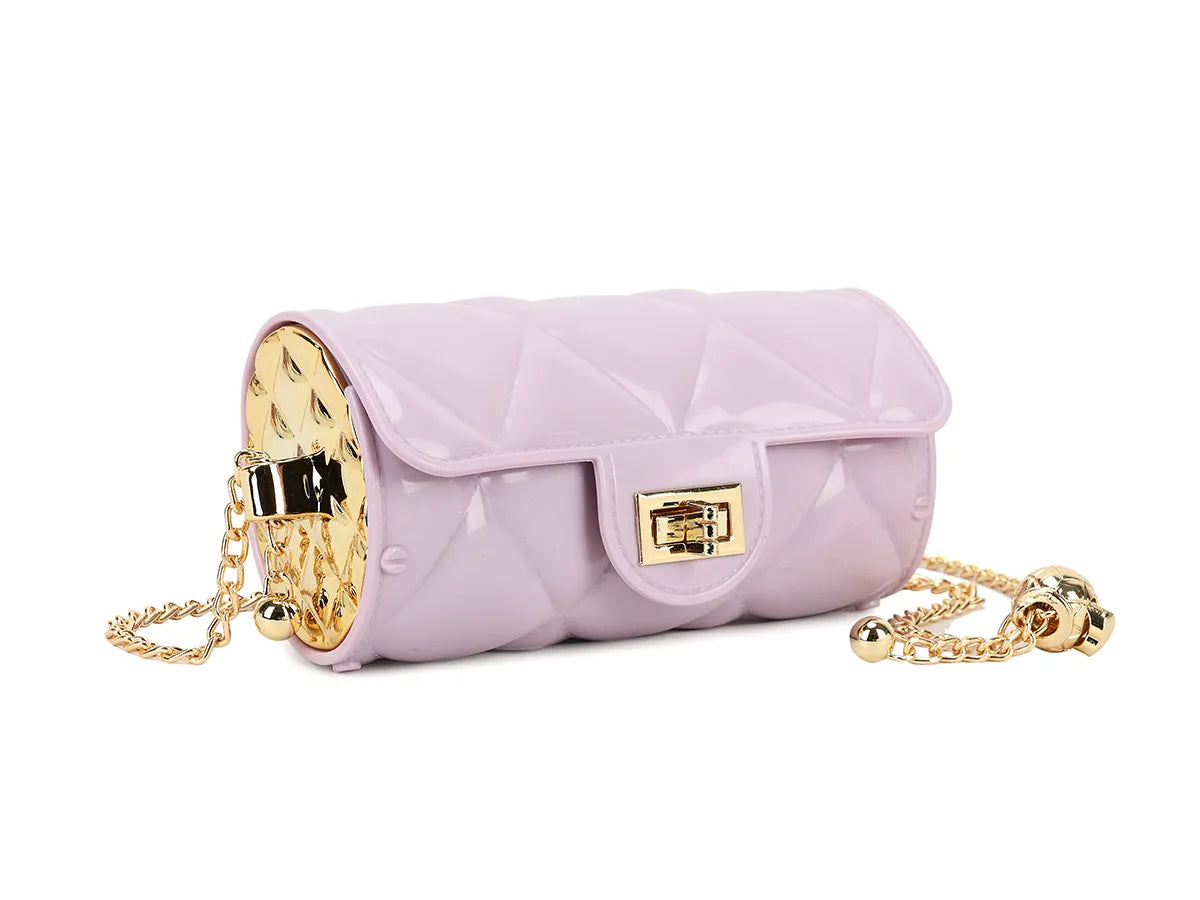 Women's Quilted Embossed Jelly Cross body Bag Evening Party Shoulder Handbag