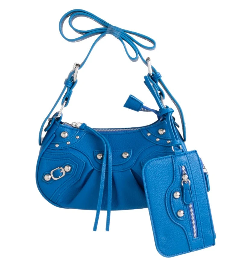 Women's Studded Cross Body Bag Messenger Shoulder Hand Bag Pouch