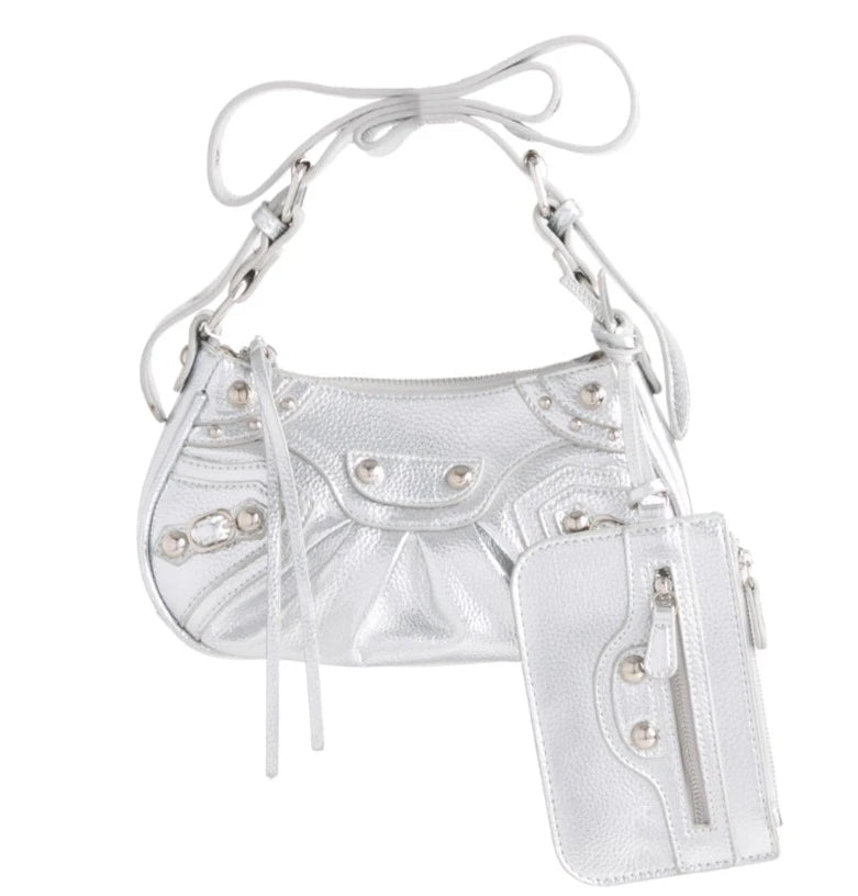 Women's Studded Cross Body Bag Messenger Shoulder Hand Bag Pouch