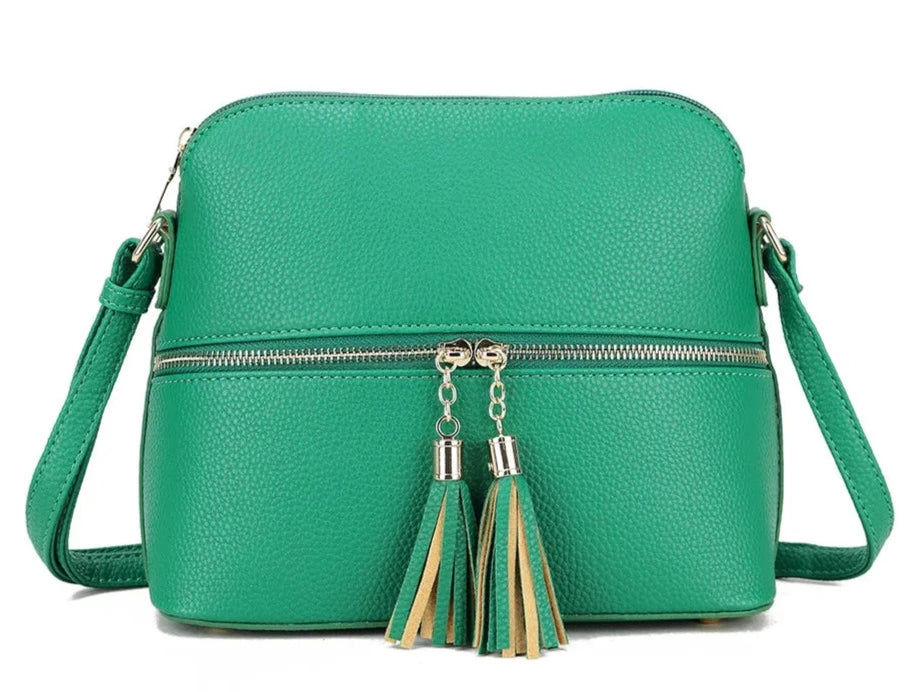 Carrick Tassel Crossbody Bag - green
