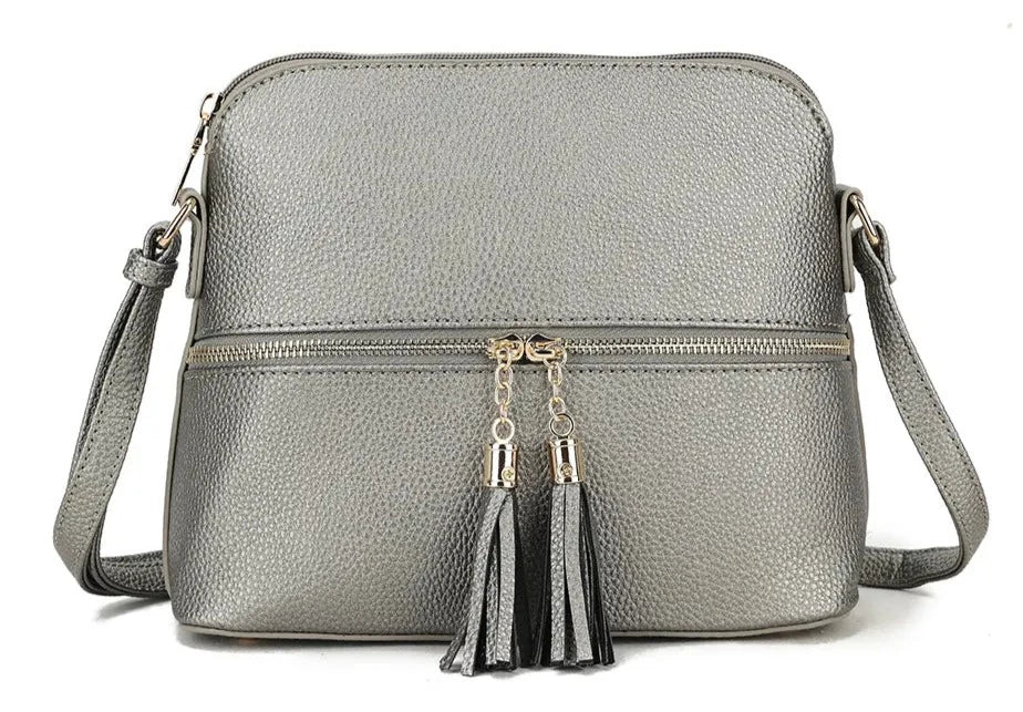 Carrick Tassel Crossbody Bag PEWTER