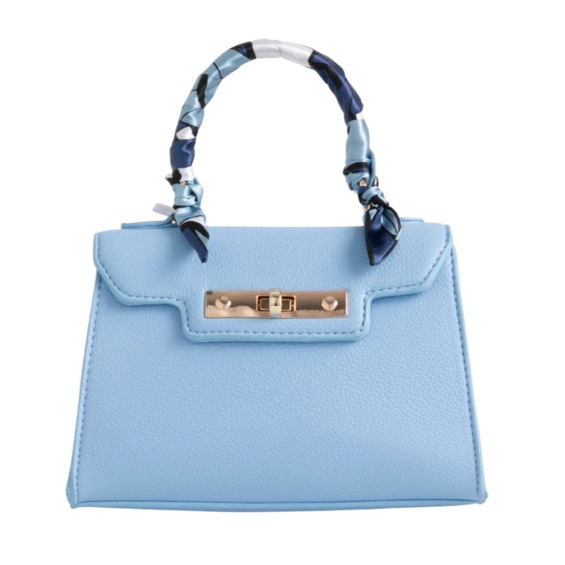 Women's Skinny Scarf Decor Square Tote Grab Bag Ladies Evening Party Handbags